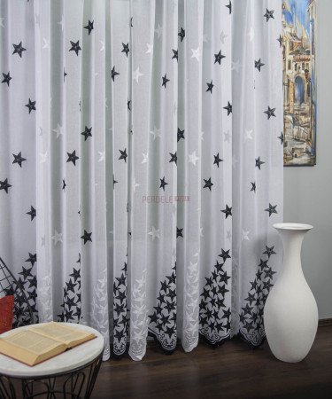 Perdea model stelute negru Perdea model stelute negru