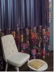 Perdea tip in mov,flori multicolore