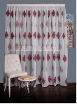 Perdea tip in brodat alb/grena Perdea tip in brodat alb/grena