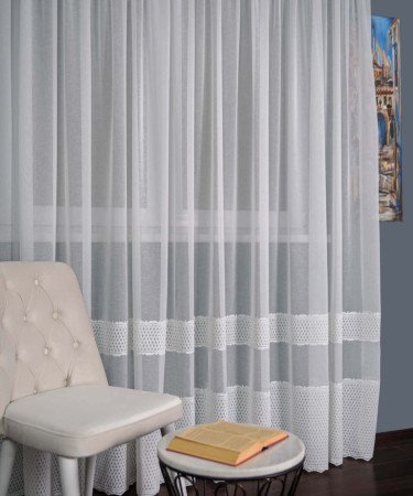 Perdea tip in brodat alb Perdea tip in brodat alb