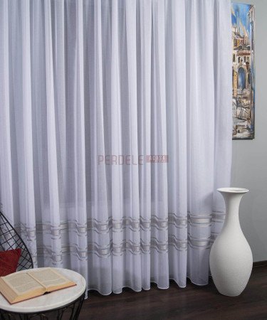 Perdea tip in cristal, alb/gri Perdea tip in cristal, alb/gri