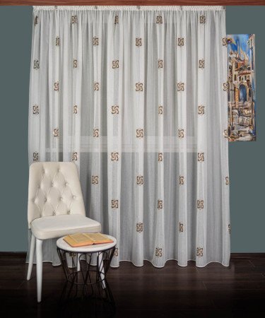 Perdea tip in cristal ivoire/maro