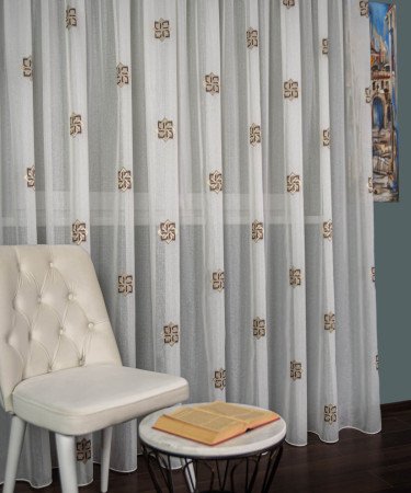 Perdea tip in cristal ivoire/maro