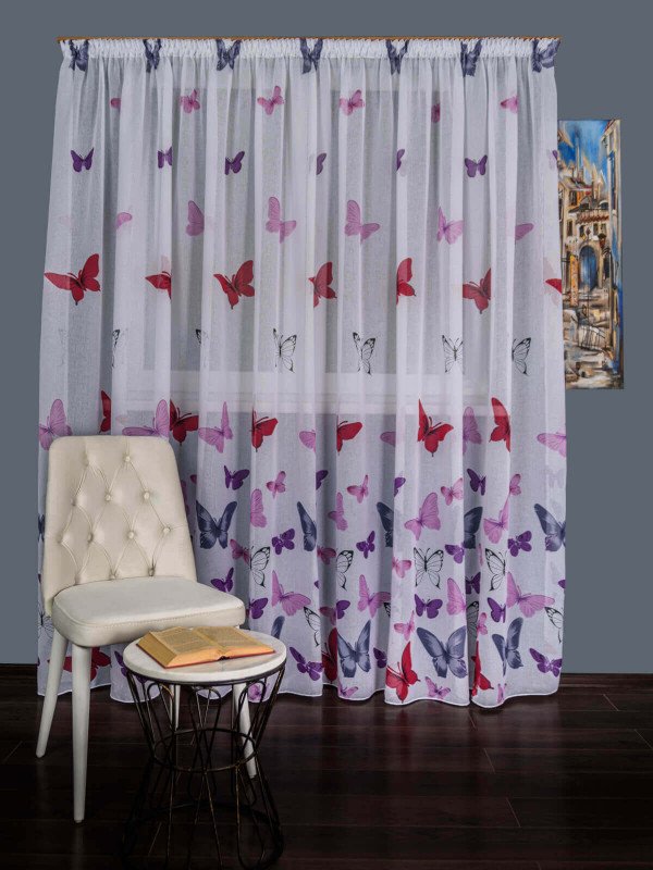 Perdea tip in fluturi multicolori
