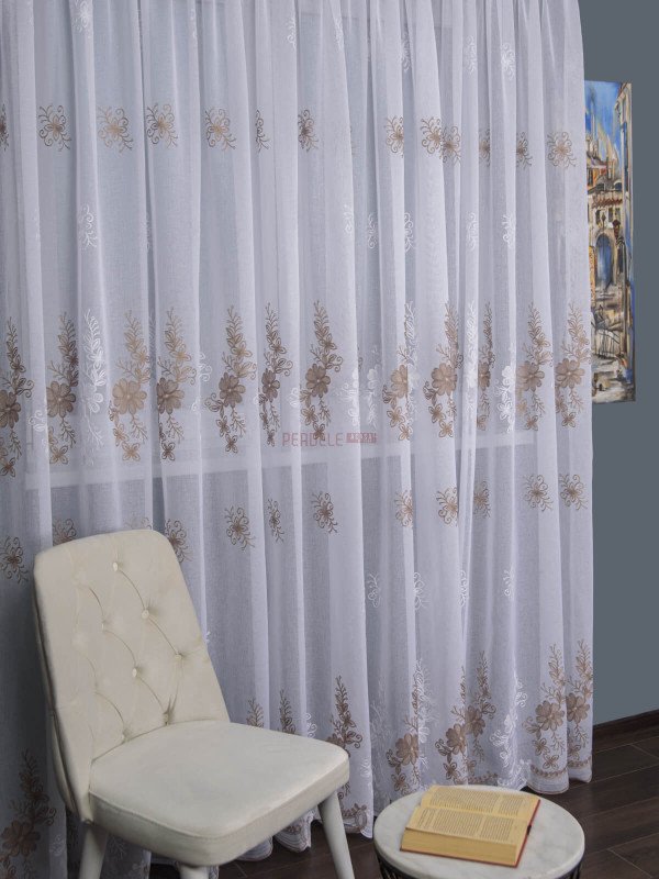 Perdea tip in model floare bej