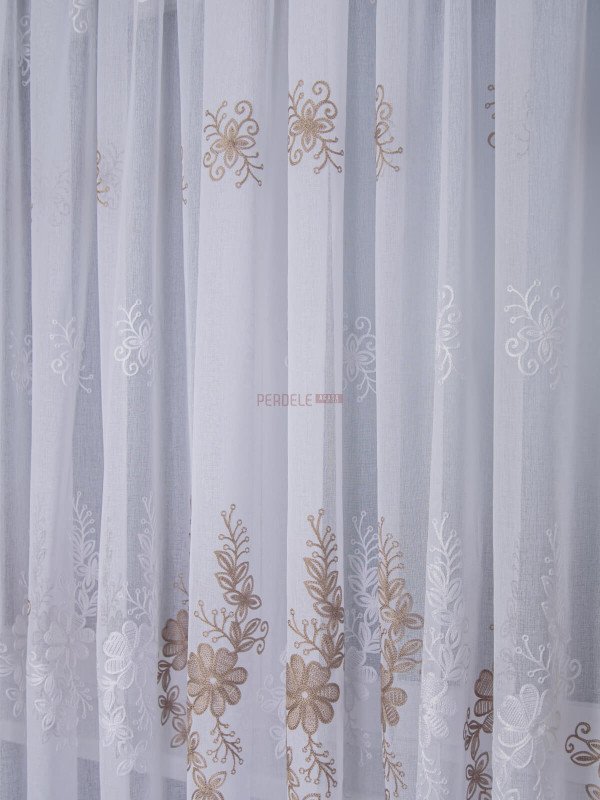 Perdea tip in model floare bej