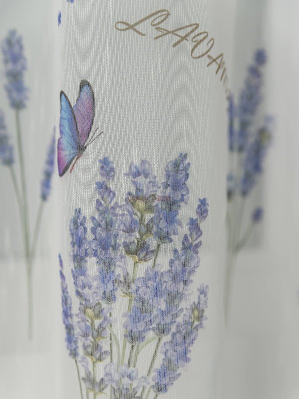 Perdea tip in, model lavanda/fluturi