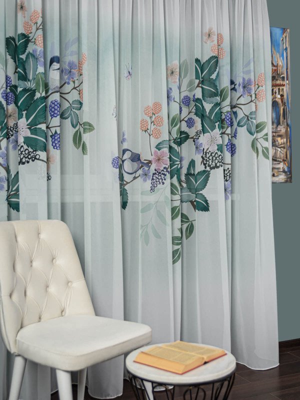 Perdea triplu voal imprimat
