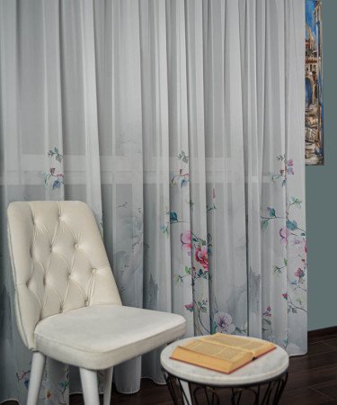 Perdea triplu voal imprimat