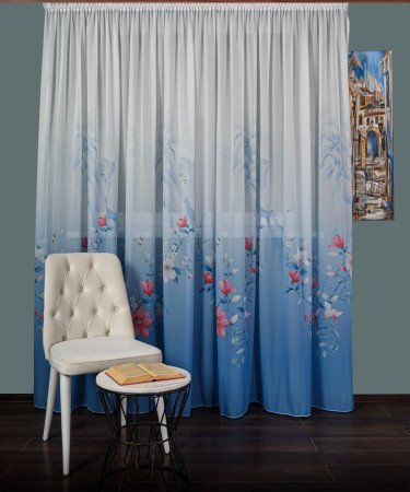 Perdea triplu voal imprimat