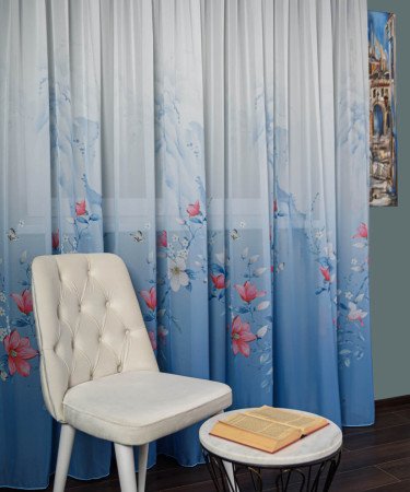 Perdea triplu voal imprimat