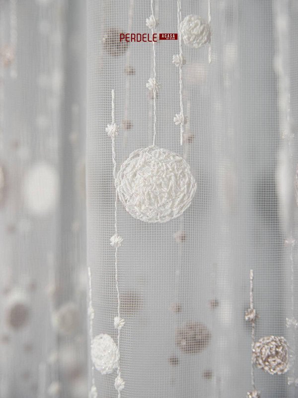 Perdea tulle alb/frez Perdea tulle alb/frez