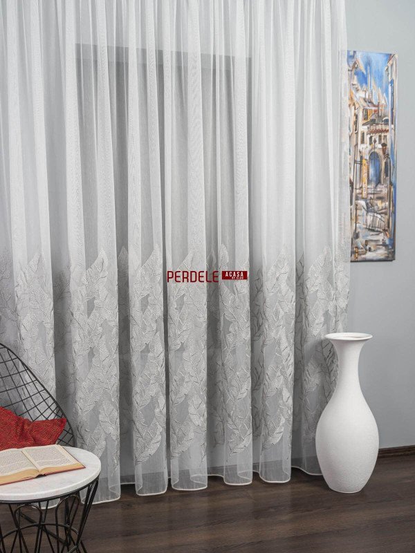 Perdea tulle alb,gri Perdea tulle alb,gri