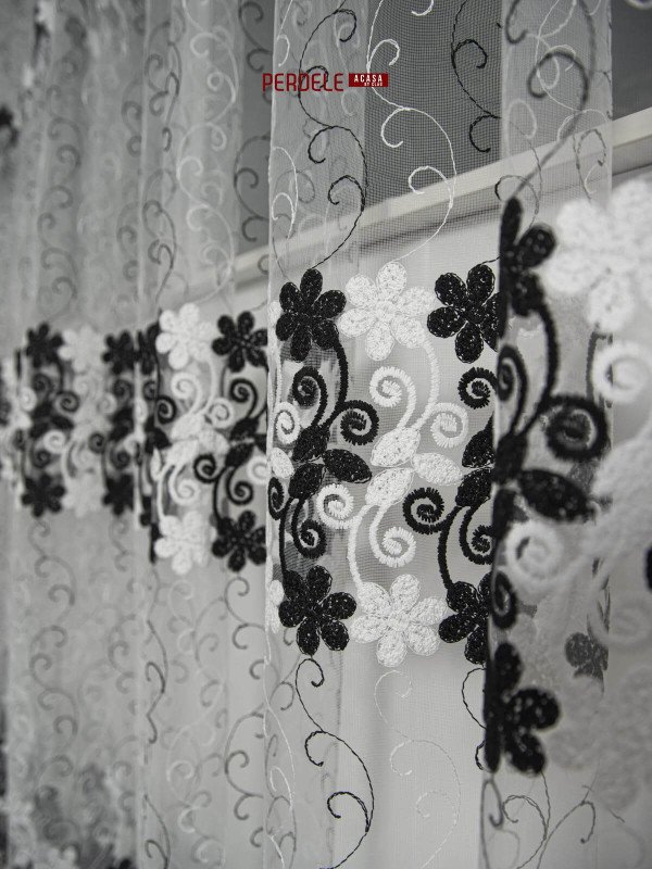 perdea tulle alb,negru perdea tulle alb,negru