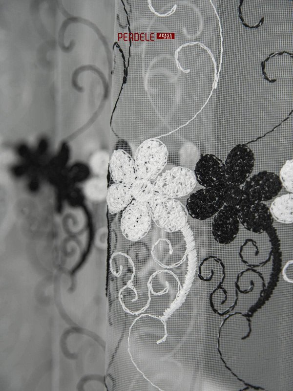 perdea tulle alb,negru perdea tulle alb,negru