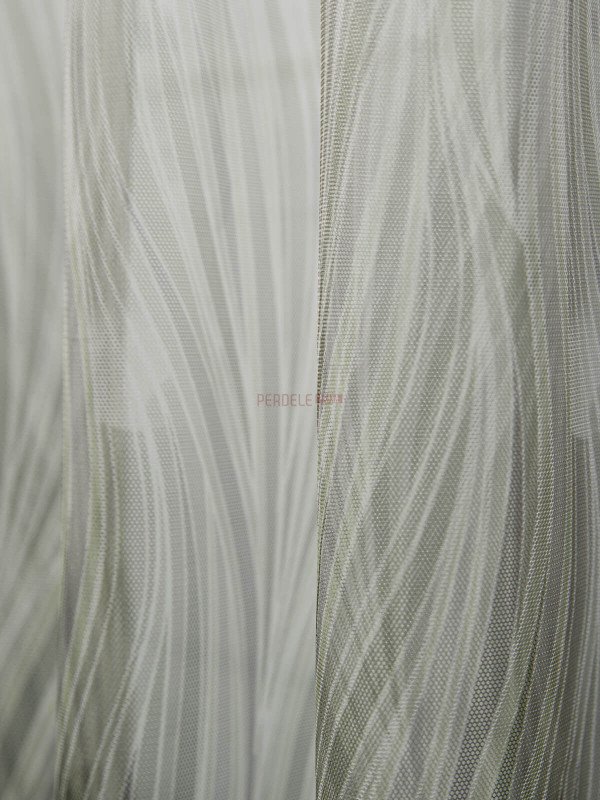 Perdea tulle bordura verde