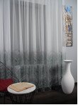 Perdea tulle bordura gri,verde