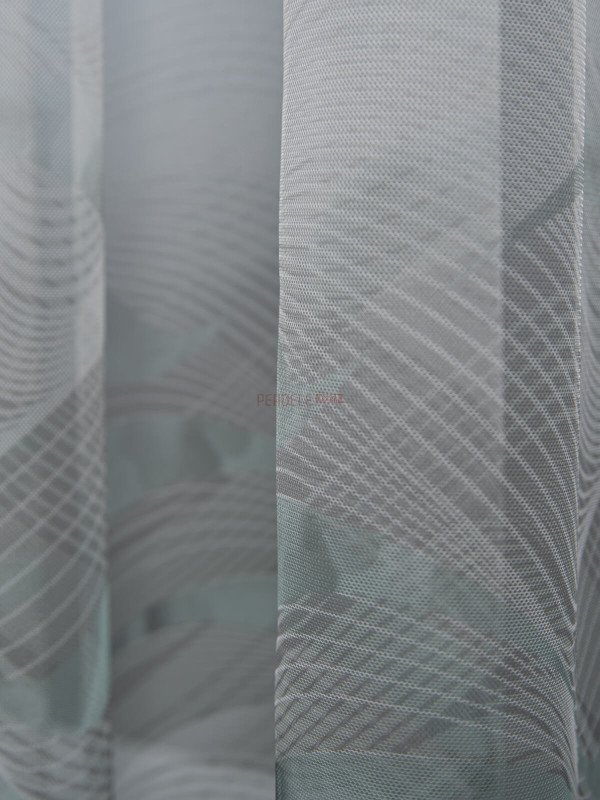Perdea tulle bordura gri,verde