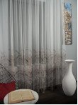 Perdea tulle bordura maro