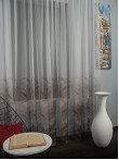 Perdea tulle bordura maro