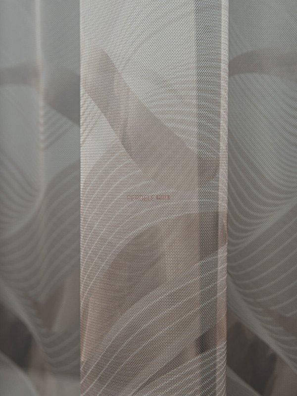 Perdea tulle bordura maro