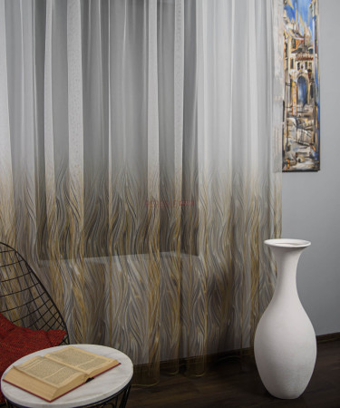 Perdea tulle bordura maro,bej Perdea tulle bordura maro,bej