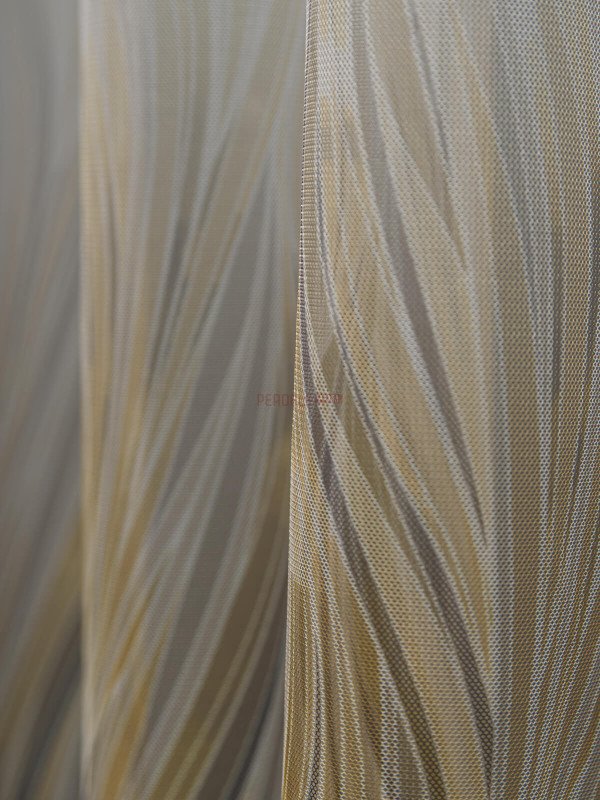 Perdea tulle bordura maro,bej