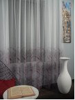 Perdea tulle bordura mov