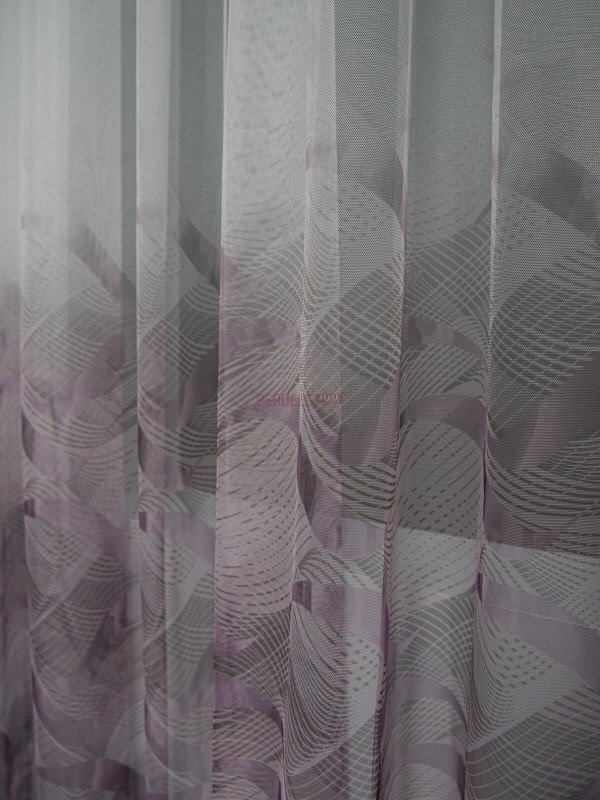 Perdea tulle bordura mov