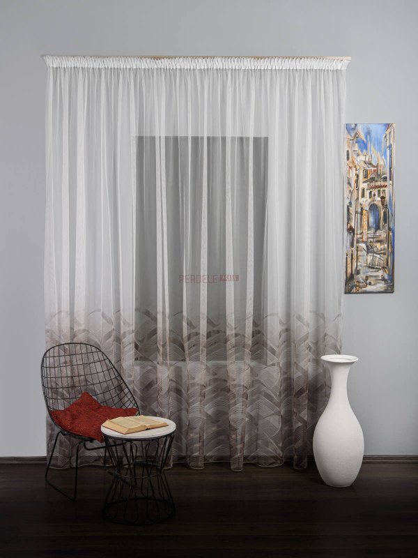 Perdea tulle bordura bej