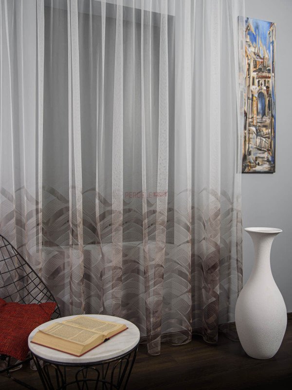 Perdea tulle bordura bej