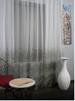 Perdea tulle bordura verde