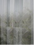 Perdea tulle bordura verde