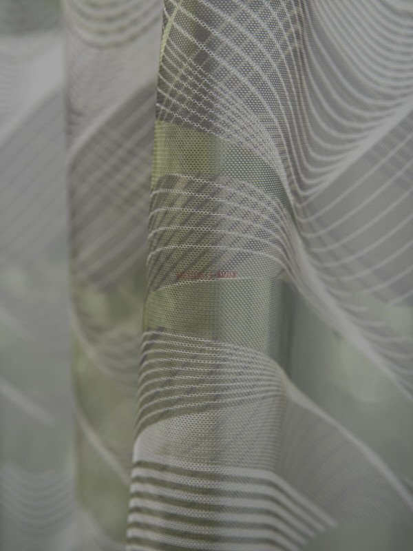 Perdea tulle bordura verde