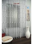 Perdea tulle brodat alb/gri
