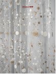 Perdea tulle brodat alb/maro