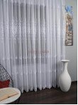 Perdea tulle brodat, alb