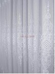 Perdea tulle brodat, alb