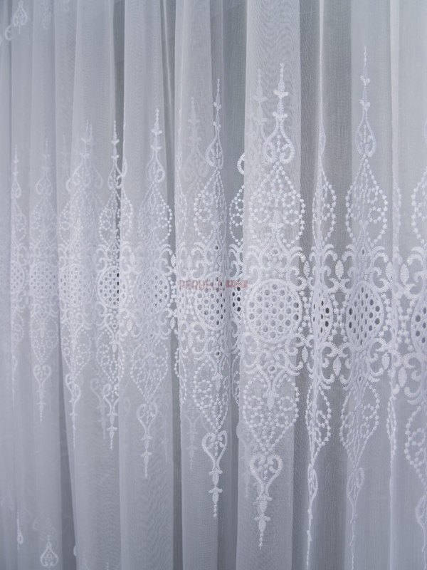 Perdea tulle brodat, alb Perdea tulle brodat, alb