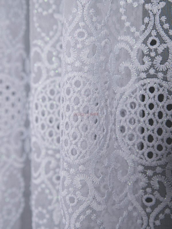 Perdea tulle brodat, alb Perdea tulle brodat, alb