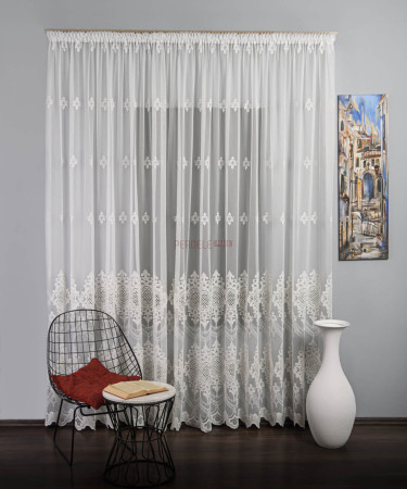 Perdea tulle brodat ivoire