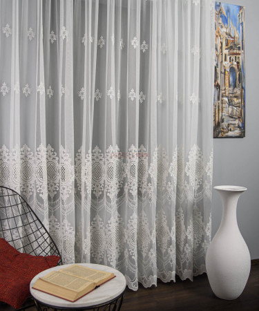 Perdea tulle brodat ivoire Perdea tulle brodat ivoire