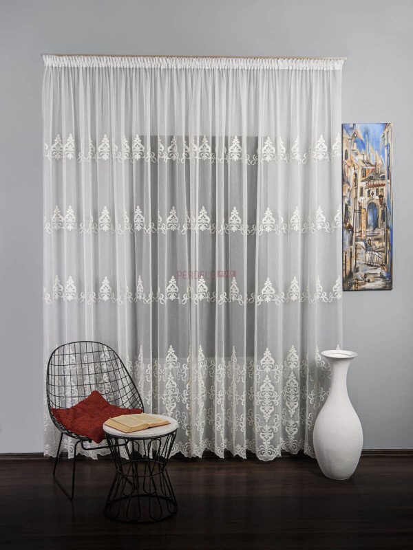 Perdea tulle brodat ivoire