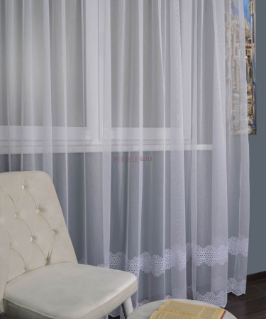 Perdea tulle brodat alb Perdea tulle brodat alb