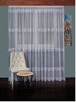 Perdea tulle brodat, alb