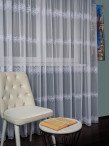 Perdea tulle brodat, alb