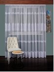 Perdea tulle brodat, alb