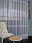 Perdea tulle brodat, alb