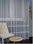Perdea tulle brodat, alb