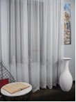 Perdea tulle brodat ivoire,gri